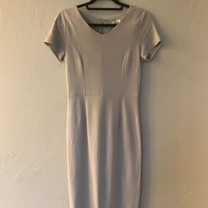 MikaRose Grey Midi Fitted Dress